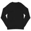 Black long-sleeve shirt, back view.
